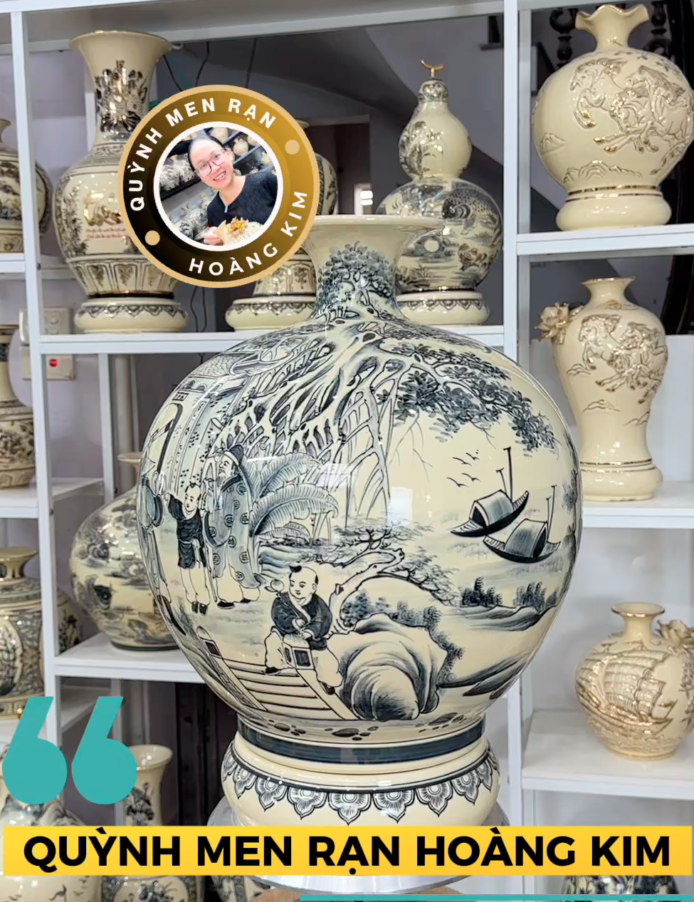 Hút lộc Vinh Quy Bái Tổ - Men rạn hoàng kim - Hình ảnh 3