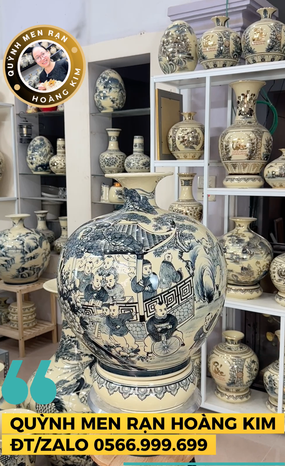 Hút lộc Bách nhi - Men rạn hoàng kim