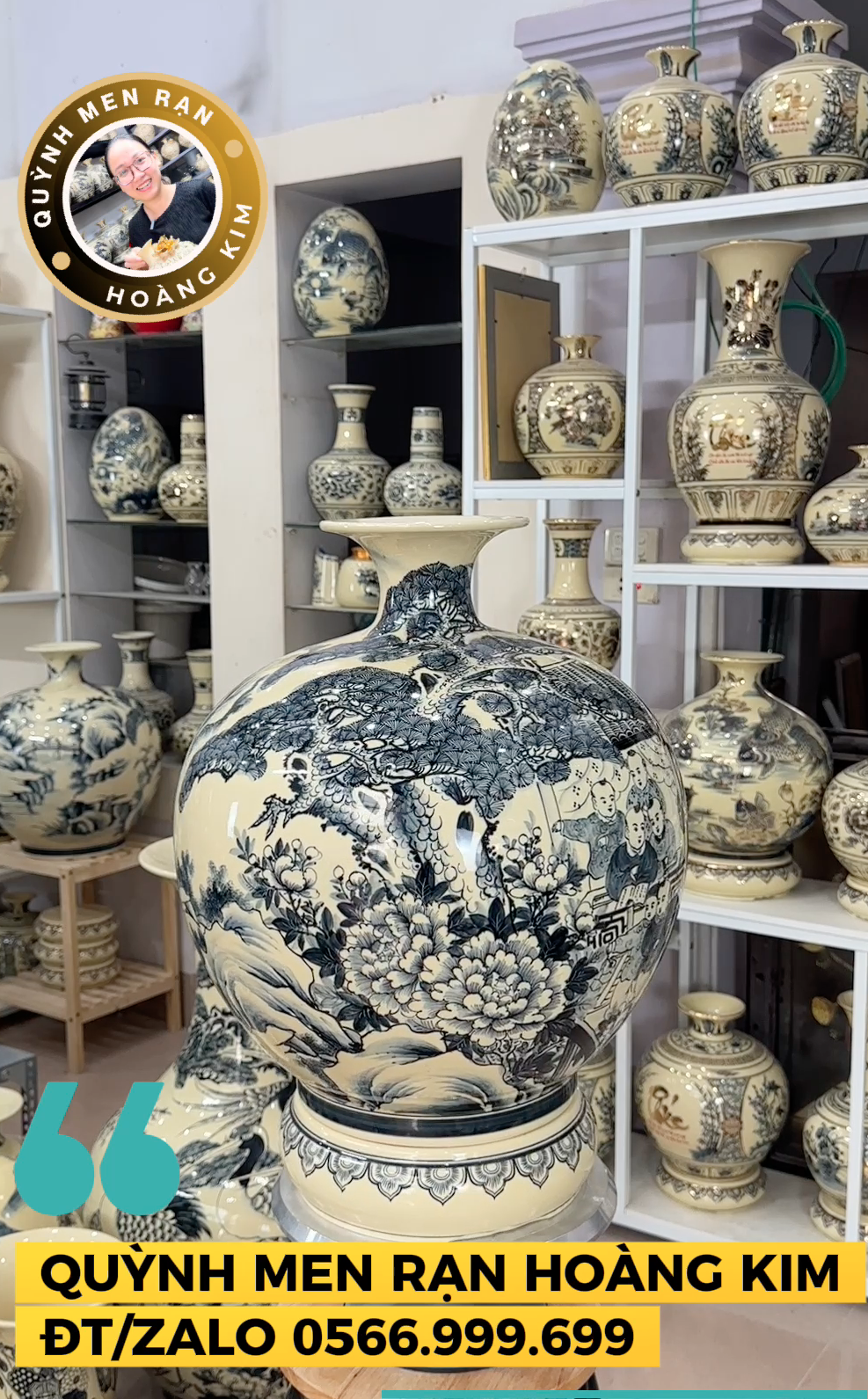 Hút lộc Bách nhi - Men rạn hoàng kim - Hình ảnh 2