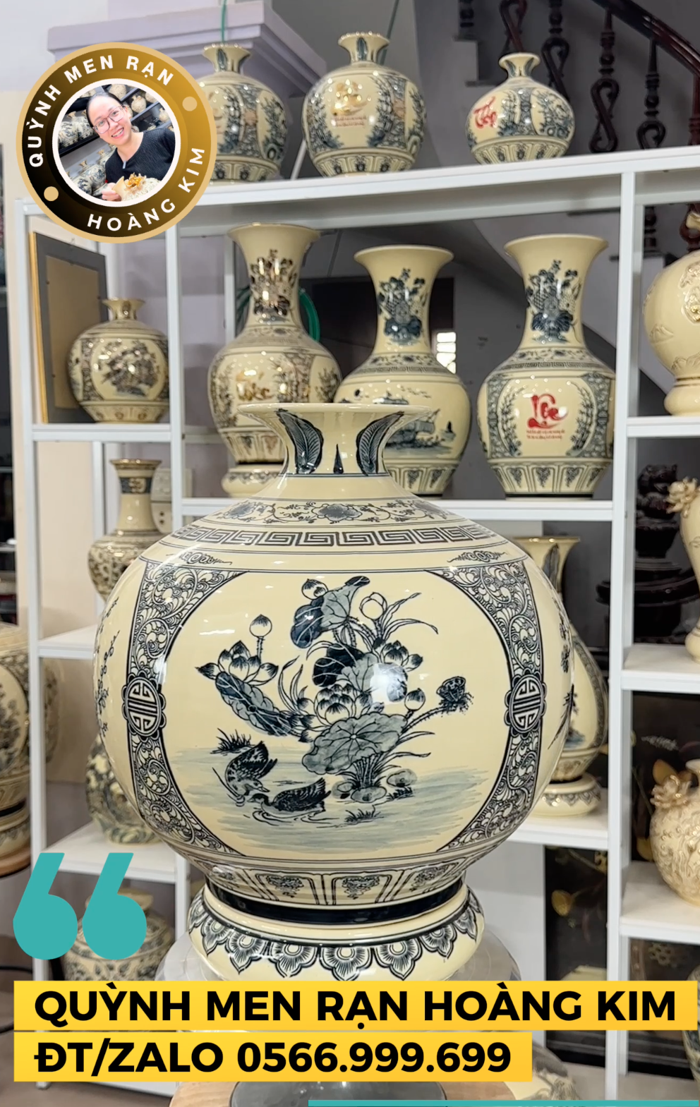 Hút lộc Tứ cảnh - Men rạn hoàng kim - Hình ảnh 2